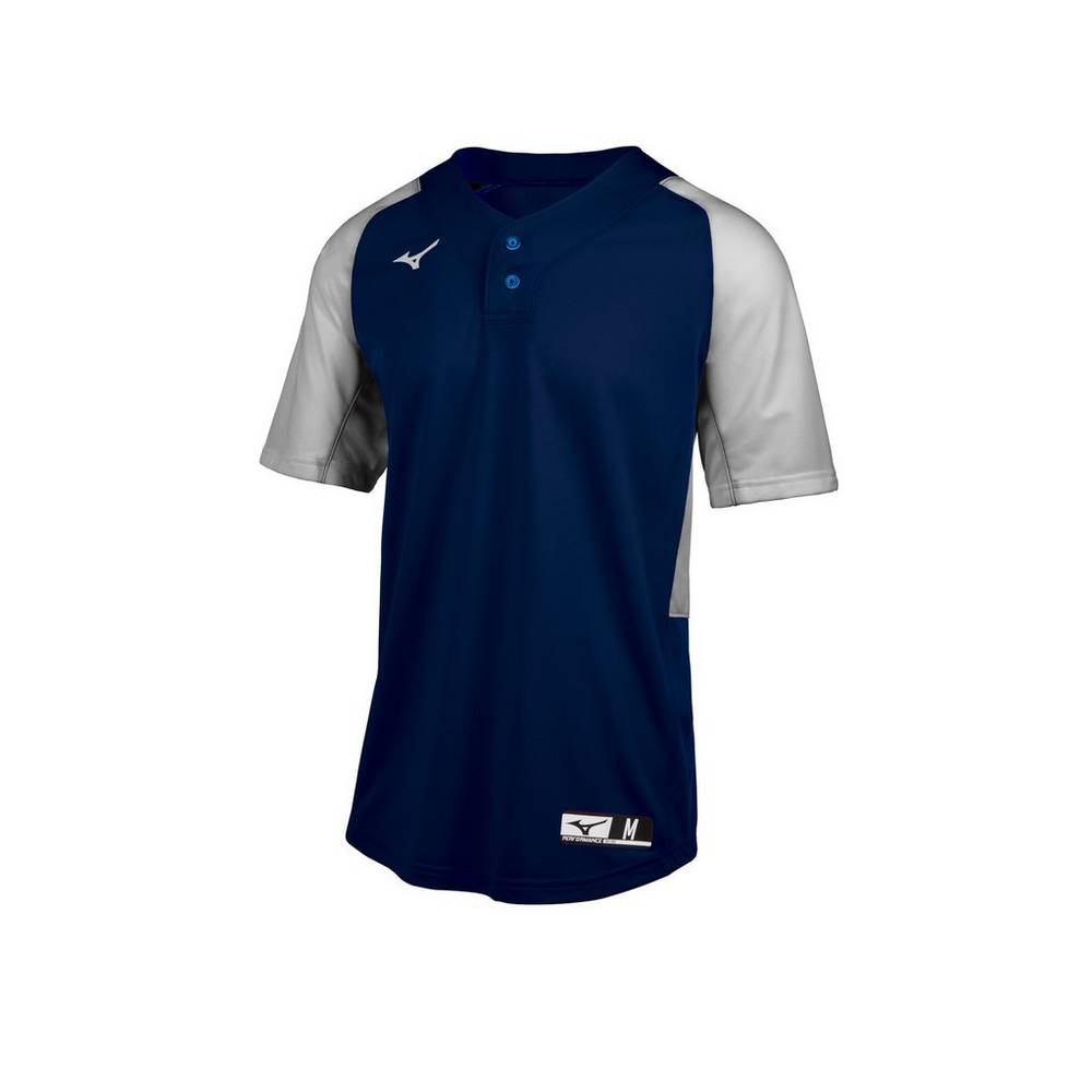 Jersey Mizuno Beisbol Aerolite 2-Button Para Hombre Azul Marino/Grises 3098624-FU
